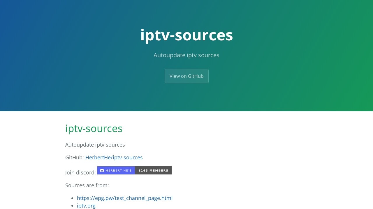 iptv-sources全球IPTV直播源接口