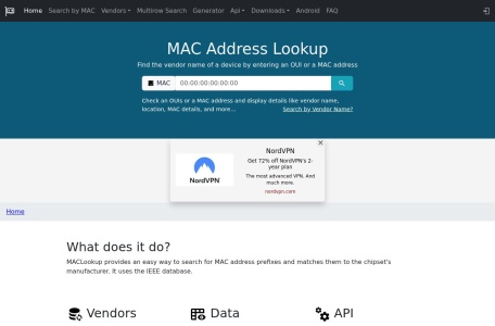MAC Address Vendor Lookup