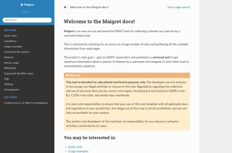 Maigret开源开源情报(OSINT)工具
