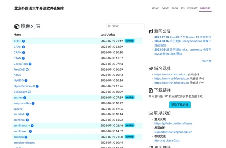 北京外国语大学开源软件镜像站