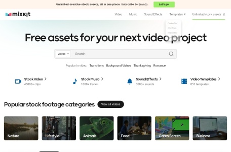 Mixkit | 免费视频素材与模板下载 – 高清资源助力专业视频创作