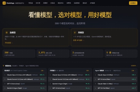 ModelSage 大模型智选平台：386 个模型对比