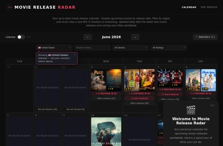 Movie Release Radar | Movie Release Dates by Country