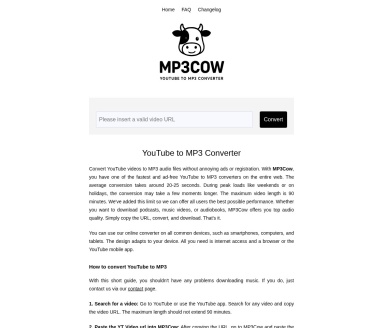 MP3Cow|Youtube to MP3 Converter
