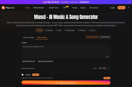 Musci.io – AI 音乐生成器