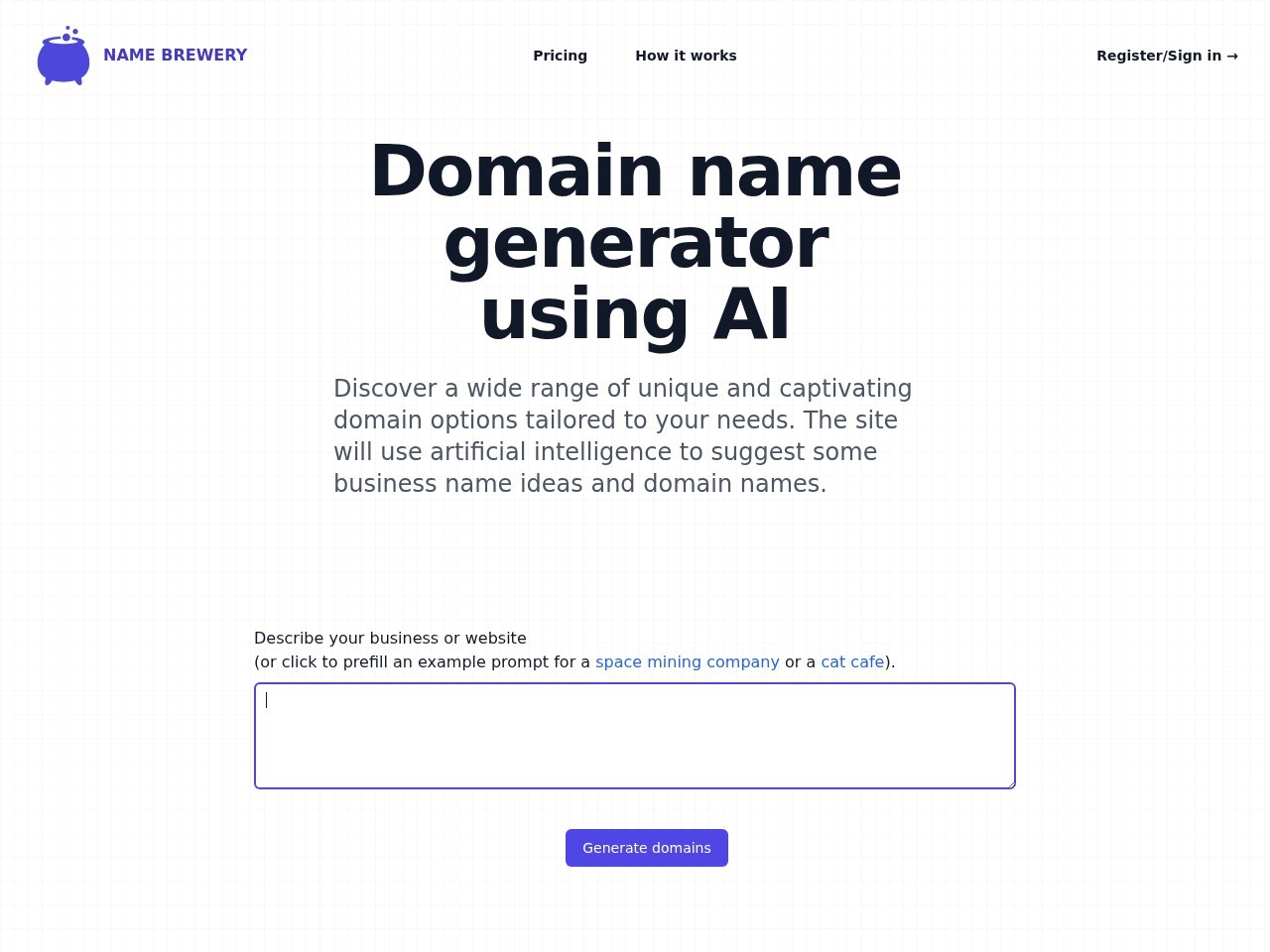Name Brewery – AI生产域名