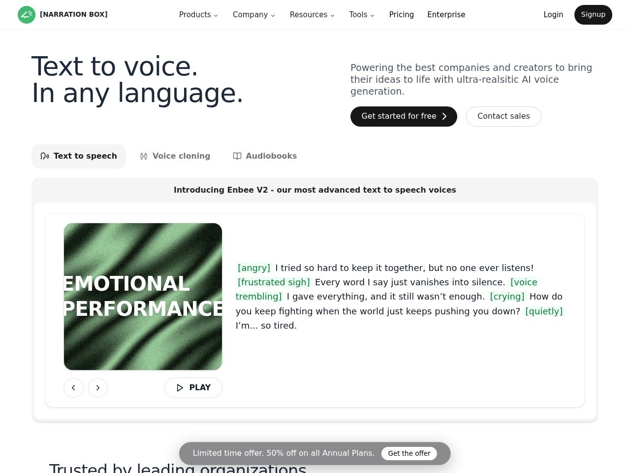 Narration Box – 强大的AI语音生成工具