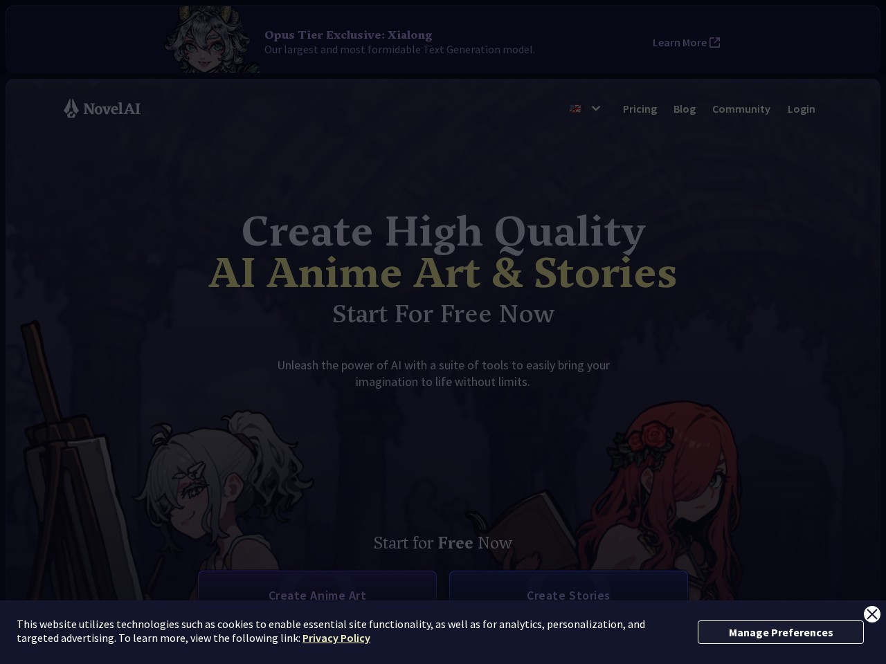 NovelAI – 辅助创作、讲故事和提供虚拟陪伴