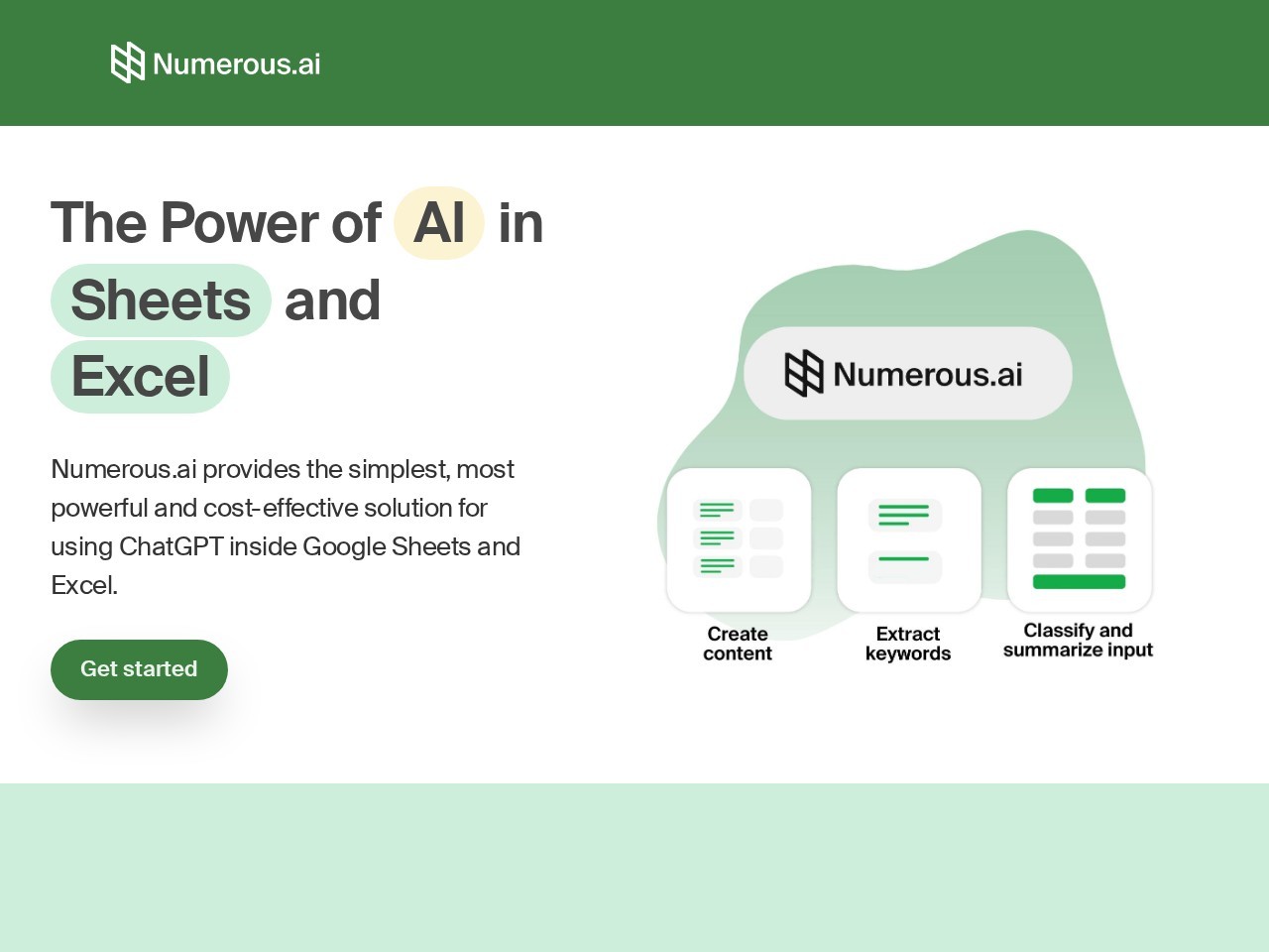 Numerous.ai – 使用户能够在电子表格软件中使用ChatGPT