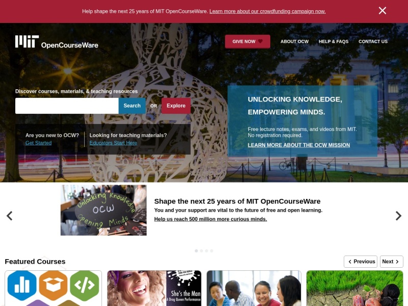MIT OpenCourseWare – 麻省理工开放课程