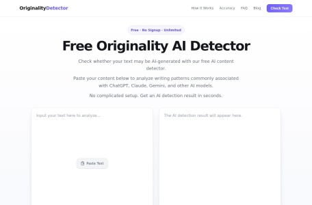 OriginalityDetector – AI内容检测与AI率估计工具
