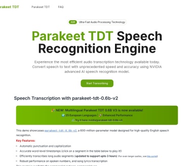 Parakeet TDT语音转文字