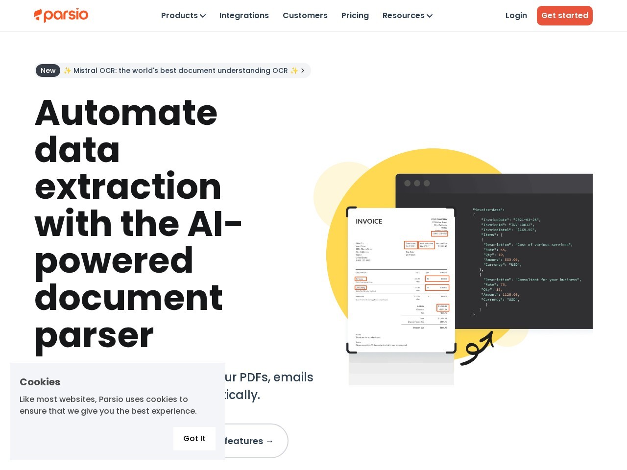 Parsio – 数据提取工具