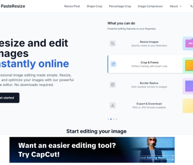 PasteResize — 在线调整和编辑图片