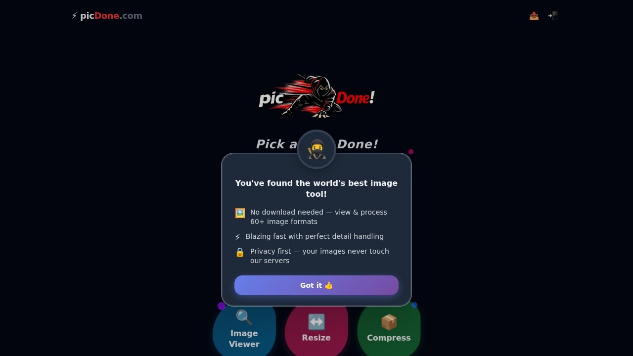picDone在线图片编辑工具箱