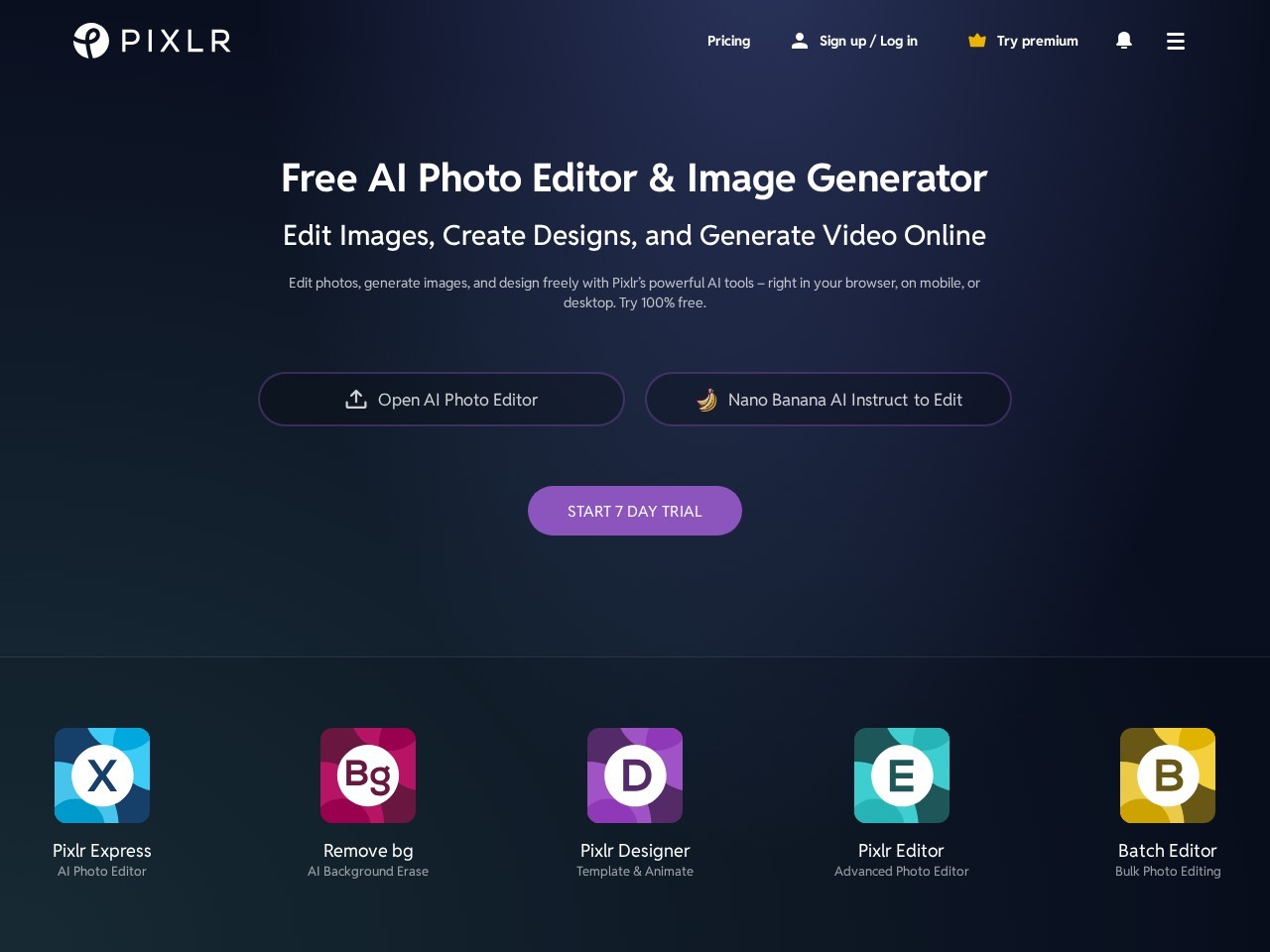 Pixlr: 免费在线照片编辑和设计工具