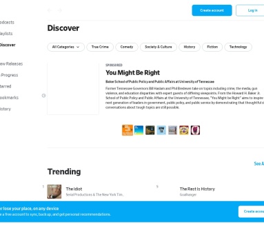 播客播放器 Pocket Casts 网页版