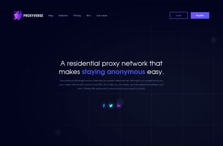 proxyverse_提供了超过 7000 万个 IP 的池，帮助您自由爬行，速度惊人