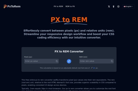 PX to REM Converter