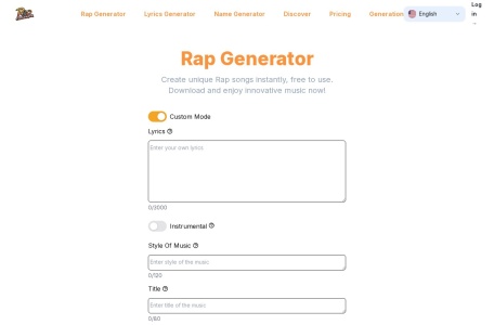 Rap Generator在线AI说唱生成器