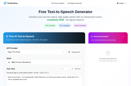 RealDubbing AI语音生成