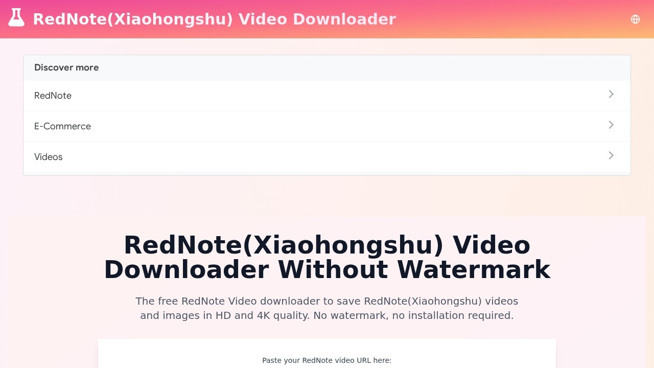 小红书(RedNote)视频下载