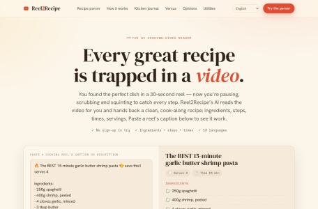 Reel2Recipe