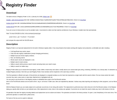 Registry Finder