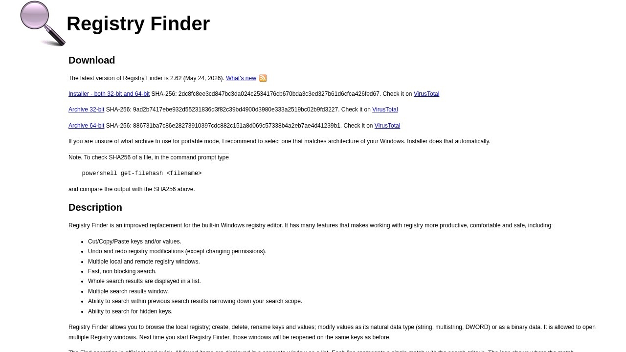 Registry Finder