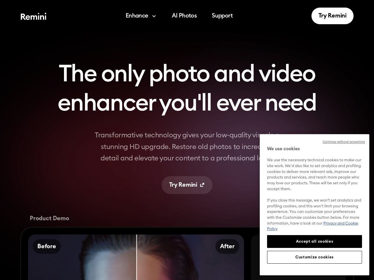 Remini官网 – 你唯一需要的照片和视频增强器