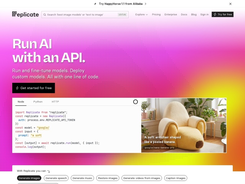 Replicate – 在线运行和部署机器学习模型