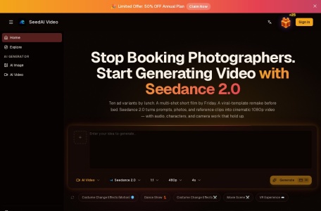 Seedance 2.0 AI 视频生成器
