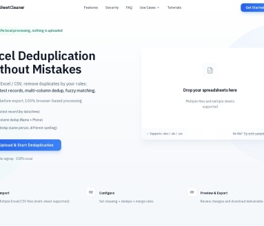SheetCleaner免费在线Excel去重工具