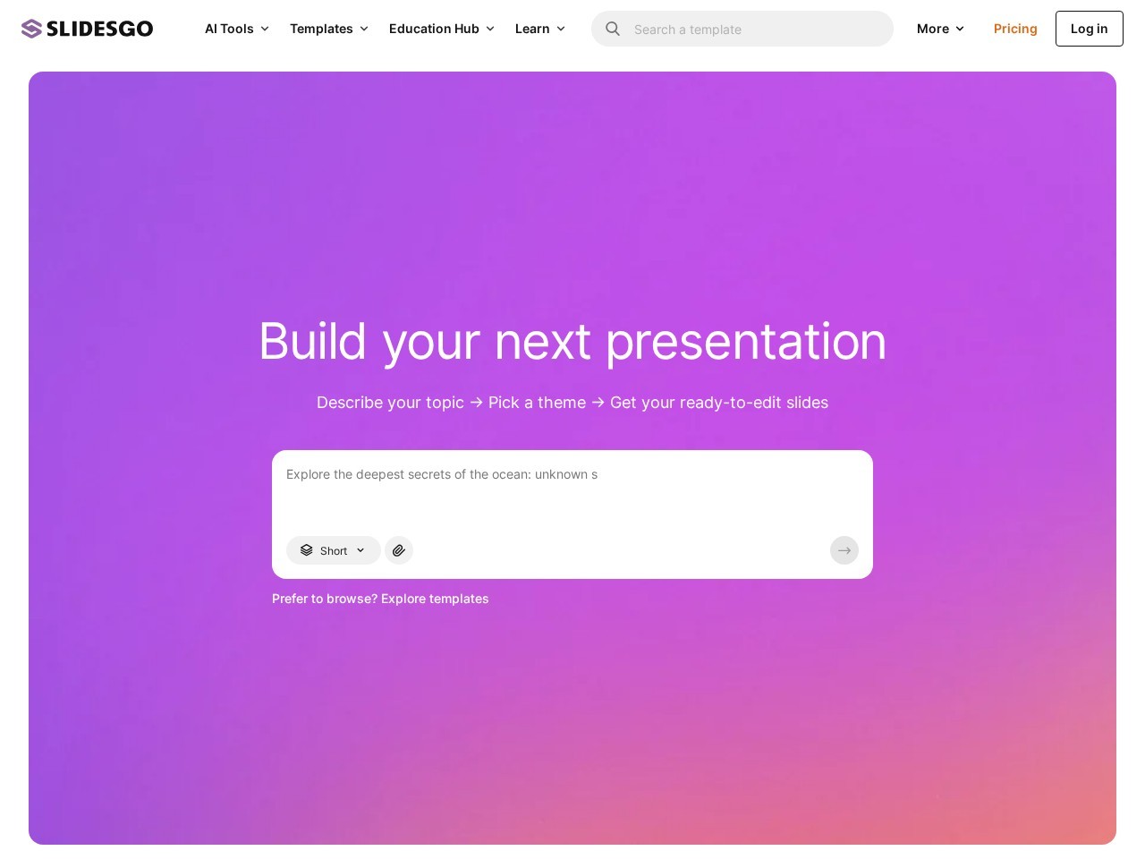 Slidesgo – AI快速生成精美的演示文稿