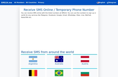 SMS24_提供欧美主要国家和亚太主要国家的电话号码免费接码