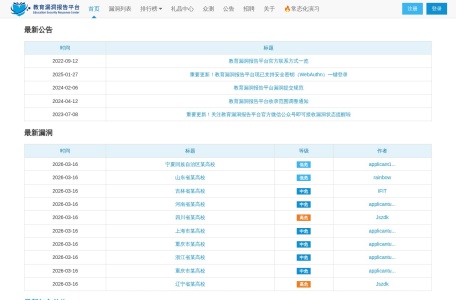教育行业漏洞平台