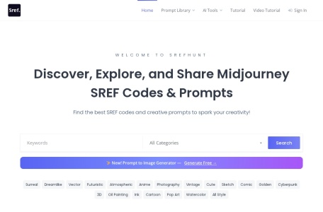 SrefHunt – Midjourney SREF Codes Library