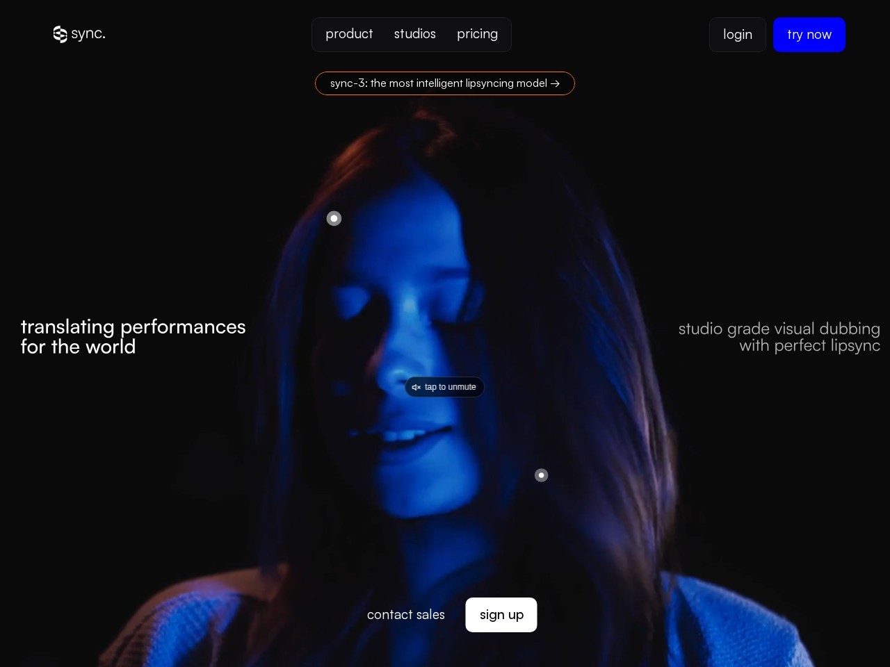 Sync Labs – 自动将视频与音频同步，无需训练即可实现精确的口型匹配