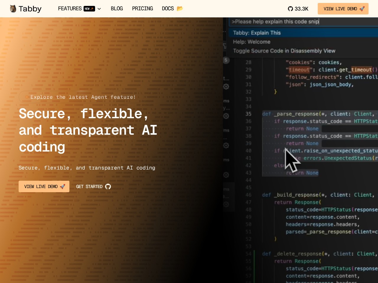 Tabby – 免费开源的自托管AI编程助手