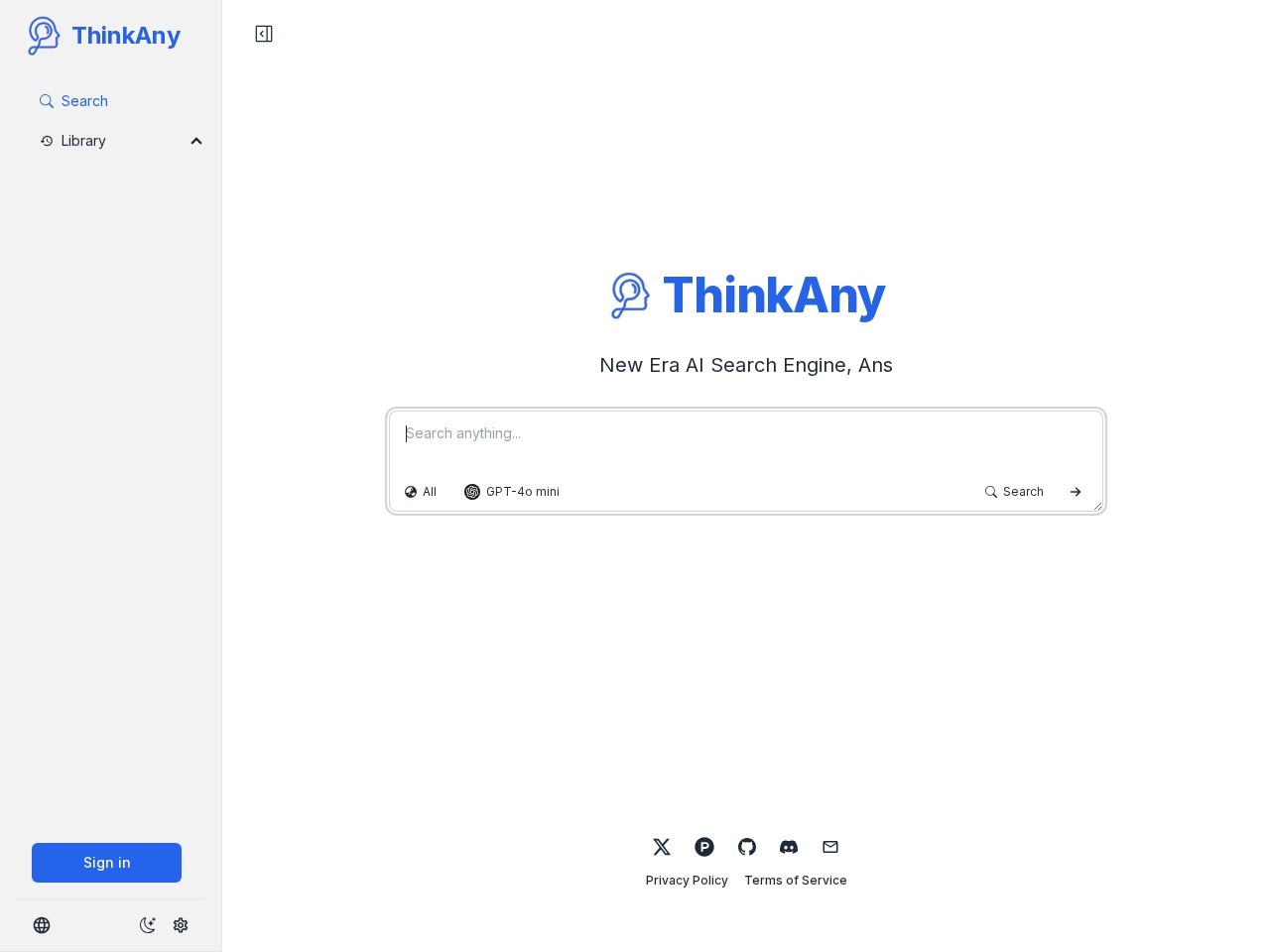 ThinkAny – 款新时代的AI搜索引擎