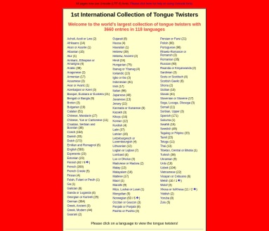 1st International Collection of Tongue Twisters