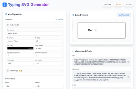 Typing SVG Generator-我爱网址导航