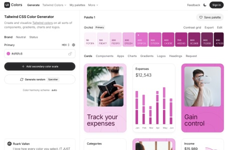 Tailwind CSS color families