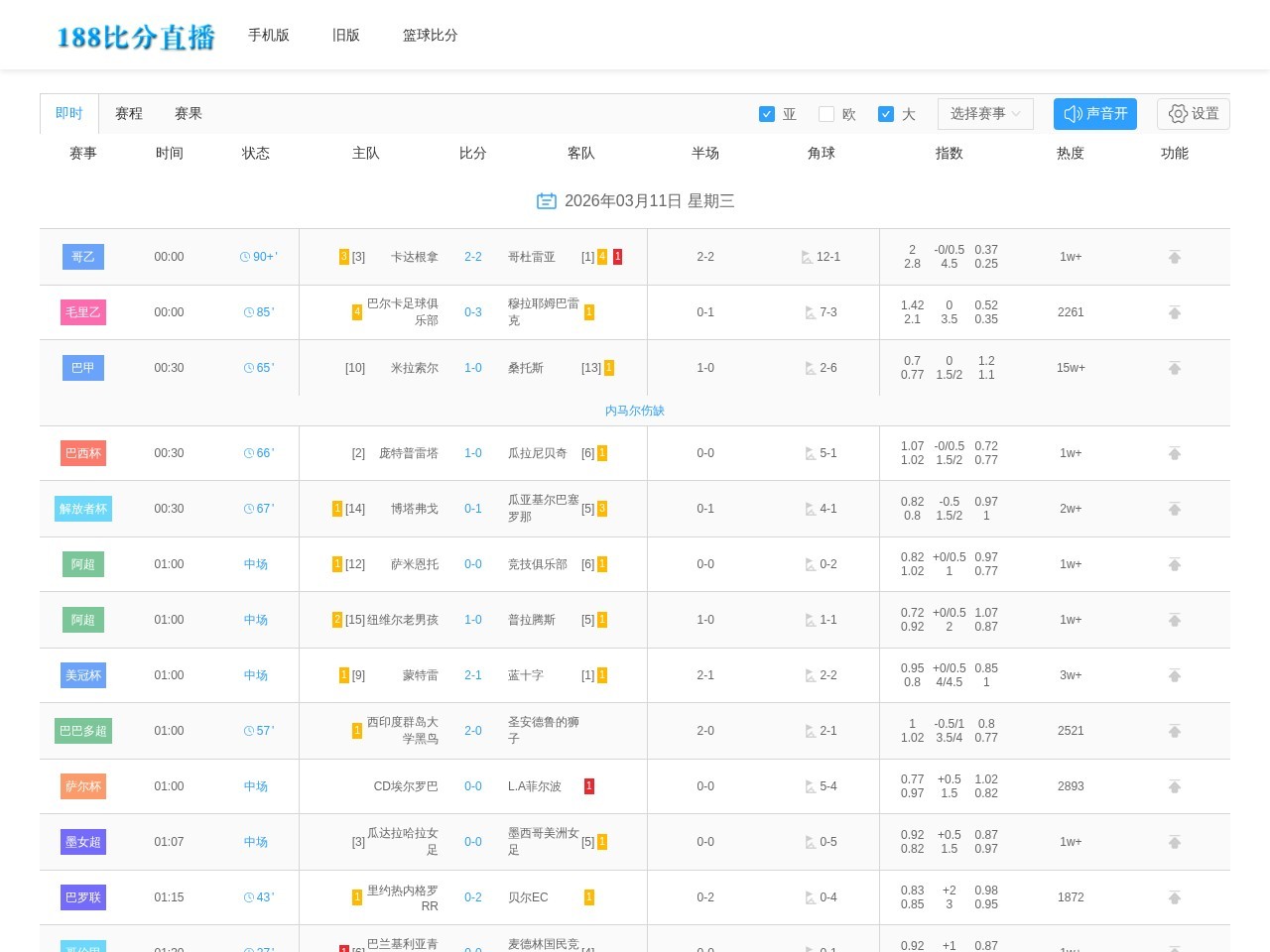 188即时比分直播