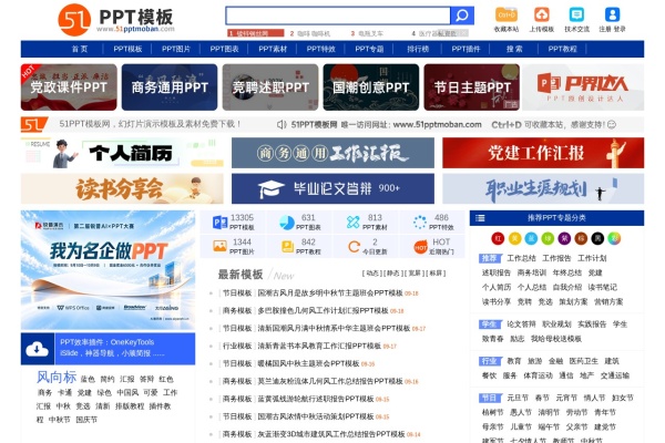 51PPT模板网 – 幻灯片演示模板及素材免费下载