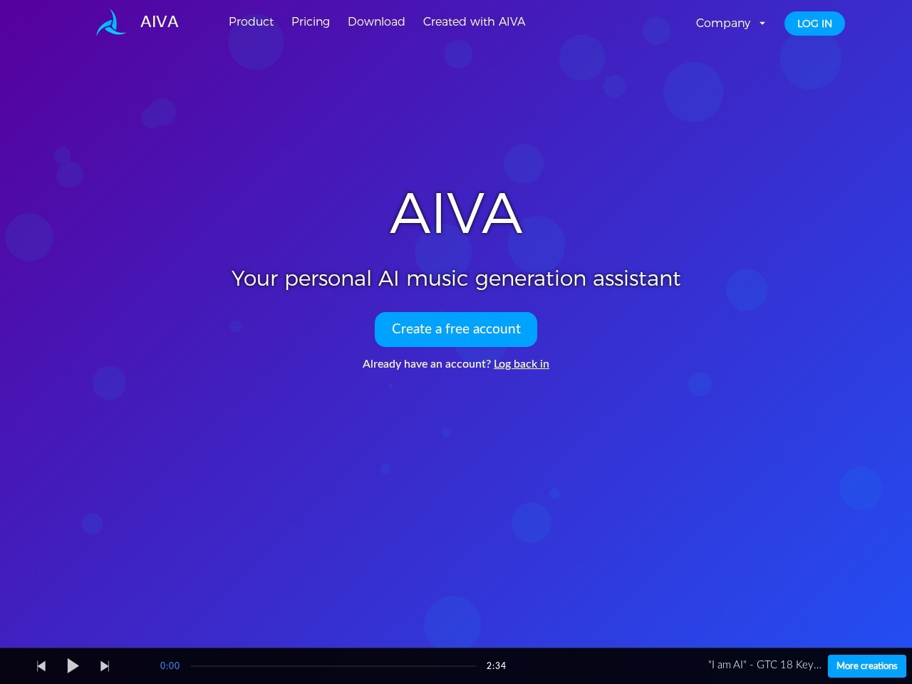 Aiva.ai – 在几秒钟内生成AI歌曲