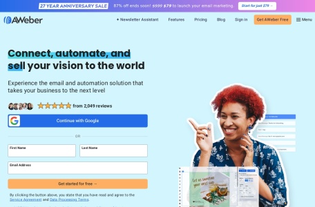 Aweber_无需信用卡，免费体验，自动化电子邮件营销工具，被广泛应用于小型企业、博主和企业家领域