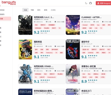 Bangumi番组排行