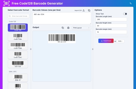 免费在线条形码生成器
