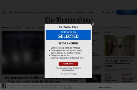波士顿环球报（Boston Globe）官方网站